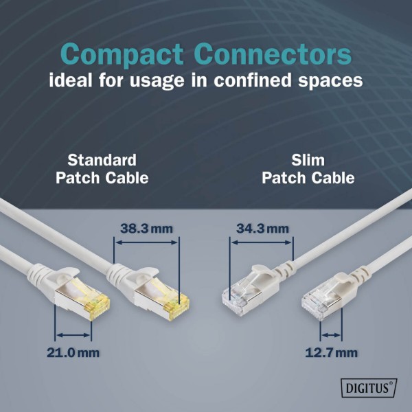 Фото - Кабель патч-корд Digitus CAT 6a F-FTP Slim 1 м Gray (DK-1632-A-010S)